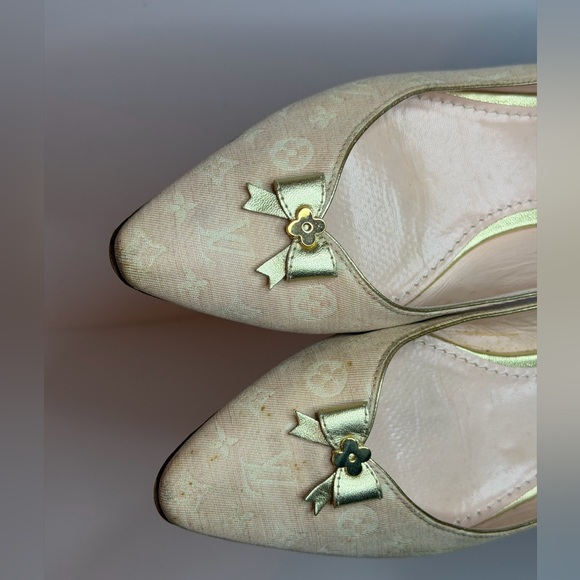 Louis Vuitton Mini Lin Ballet Flats Light Pink Size 36.5 - Picture 7 of 12